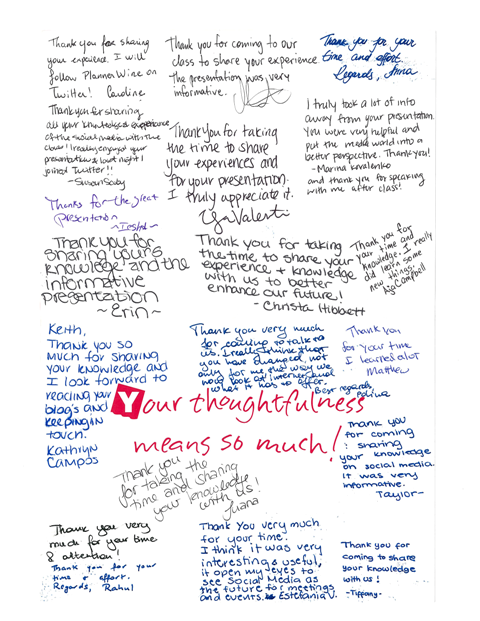 Thank you to Keith Keith Johnston Thanks from Kendall College