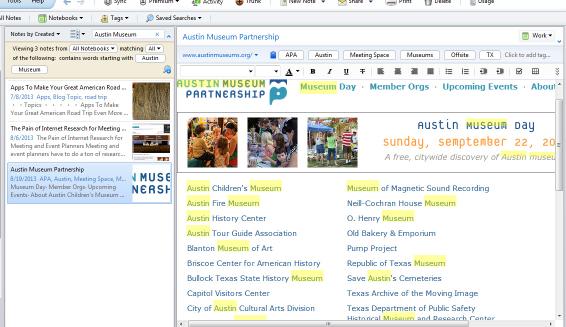 Working with Evernote Meeting Planners