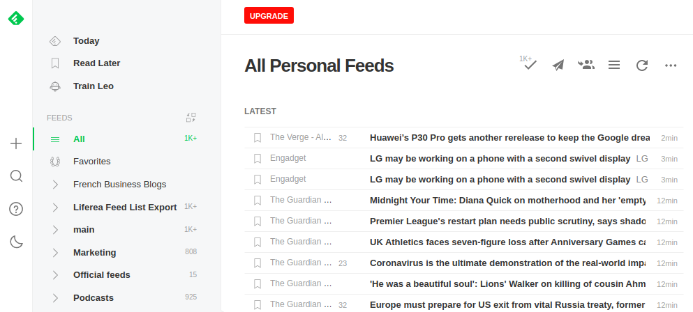 Image showing how to curate content using an RSS aggregator 