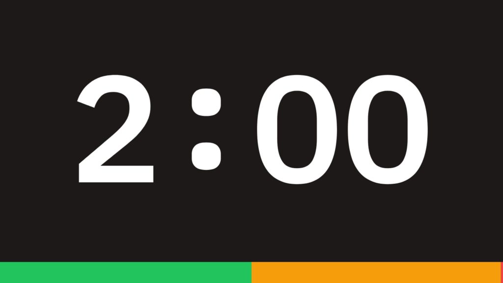 Post Graphic featuring a two minute countdown timer